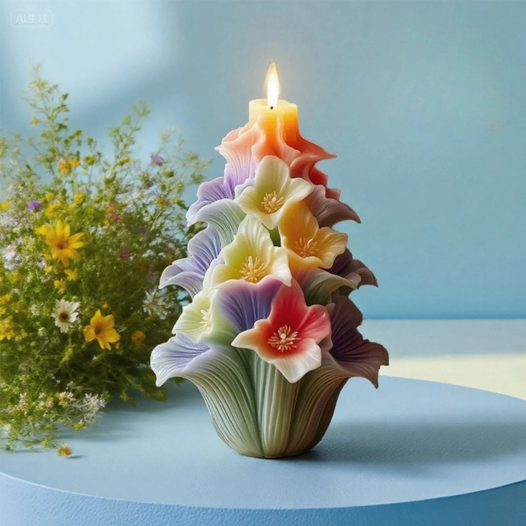 3D Floral Bouquet Mold with Layered Petals - Candle, Resin, Plaster, Soap Crafting - Reusable Silicone Casting Mold for Wedding, Home Decor, Birthday Party Centerpieces - Easy Release & Long-Lasting Floral Arrangement Mold, C House Of Avana