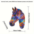 3d Horse Head Wall Art - Modern Black Sculpture, top view - House Of Avana