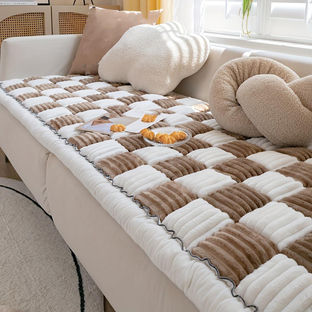 Modular Sofa Cover – Nordic Style Winter Plush Cushion Slipcover topspet