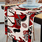 Table Runner - Horse Theme Red Black White
