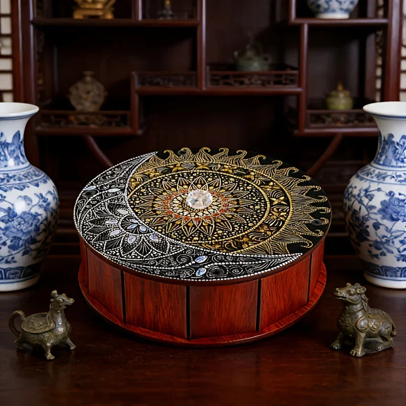 Wood Storage Box - Wooden Four-Compartment Organizer