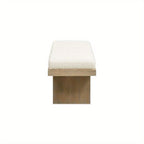 Bella 52 Upholstered Modern Acnt Bench, Ivory White Boucle House Of Avana