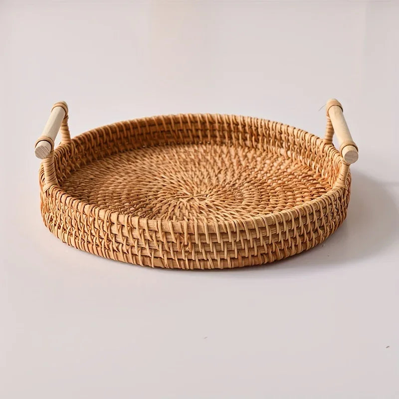 Handmade Rattan Trays - Fruit Plates, Heat-Resistant Mats