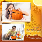 1pc 17oz Ceramic Pumpkin Pot Soup Bowl & Baking Dish with Lid - Double-Ear Handles, Ribbed Design, Vibrant Orange - Oven-Safe Cookware for Halloween, Fall Decor, Casseroles, Soups, Stovetop & Baking, Halloween Table Decor, Fe House Of Avana
