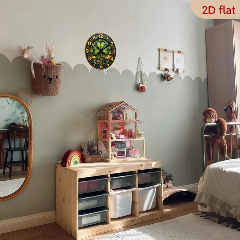 Wall Clock - Silent Wooden 10-Inch