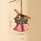 3pcs 3D Resin Christmas Tree Ornaments - Vintage Bell & Wreath Hanging Decorations, No Electricity Needed, Durable Plastic Holiday Gifts for Indoor/Outdoor Trees, Classic Style for Holiday Atmosphere, Christmas Tree Decoratio House Of Avana
