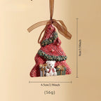 3pcs 3D Resin Christmas Tree Ornaments - Vintage Bell & Wreath Hanging Decorations, No Electricity Needed, Durable Plastic Holiday Gifts for Indoor/Outdoor Trees, Classic Style for Holiday Atmosphere, Christmas Tree Decoratio House Of Avana