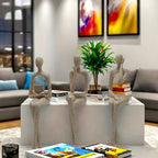 S Abstract Character Figurines - Black Resin Modern Decor with Sitting, Holding Phone & Reading... - House Of Avana [[SKU:HOA-BOK-026]]