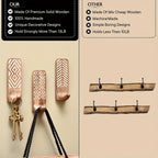 S Boho Wooden Wall Hooks Set, Rust Resistant, Easy Install Adhesive, Perfect for Bathroom & Home Decor,... - House Of Avana
