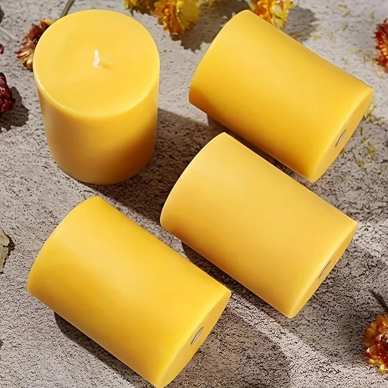3pcs Long-Burning Pure Beeswax Candles - House of Avana