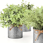 3pcs potted artificial eucalyptus tree, galvanized flower pot desktop center decoration suitable for shelves, offices, rural home decoration House Of Avana
