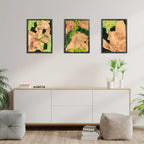 3pcs Preserved Moss Wall Art with Natural Wood, Featuring Unique Grain Patterns, Handcrafted Rustic Rectangular Decor, 12x16in, Ideal for Living Room, Bedroom, Or Office House Of Avana