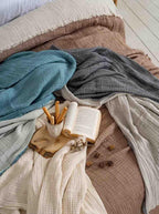 4 Layers Muslin Blanket, side view - House Of Avana