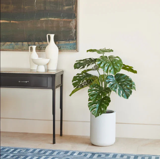 monstera deliciosa planter 48" Artificial Monstera Plant in Gray Planter