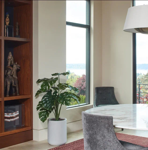 4' Monstera Plant in Modern Gray Planter CG Hunter