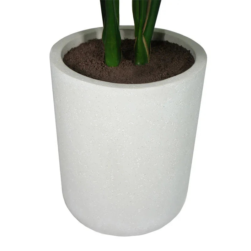 4' Monstera Plant in Modern Gray Planter, angled view - House Of Avana