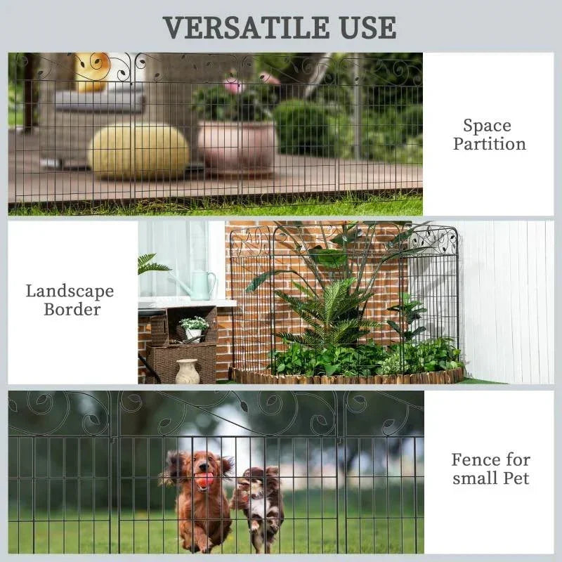4 Pack Steel Foldable Fence Trellis Panel Animal Barrier