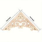 4-pack Wooden Corner Carvings, Transverse Orientation Wood Cabinet Corner Stickers, No Electricity or... - House Of Avana [[SKU:HOA-MSC-400]]