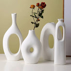 4 pcs White Ceramic Vases for Wedding & Home Decor - House Of Avana