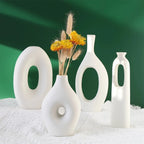4 pcs White Ceramic Vases for Wedding & Home Decor - House Of Avana