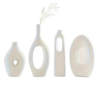 4 pcs White Ceramic Vases for Wedding & Home Decor - House Of Avana