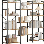 4-tier Industrial Bookshelf with Display Shelves - Freestanding Metal Frame, Modern Wide Bookcase for... - House Of Avana