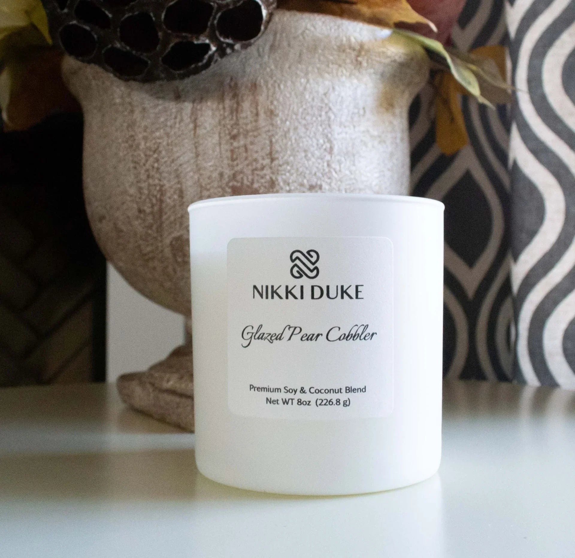 Nikki Duke Glazed Pear Cobbler 8 oz Premium Soy + Coconut Candle Nikki Duke