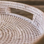 404 - Round Rattan Tray Porto Boutique