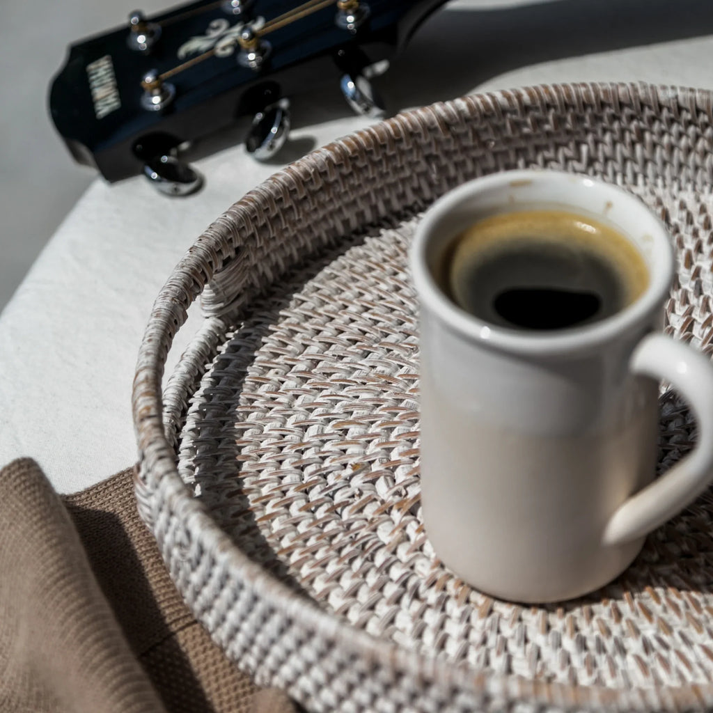 404 - Round Rattan Tray Porto Boutique