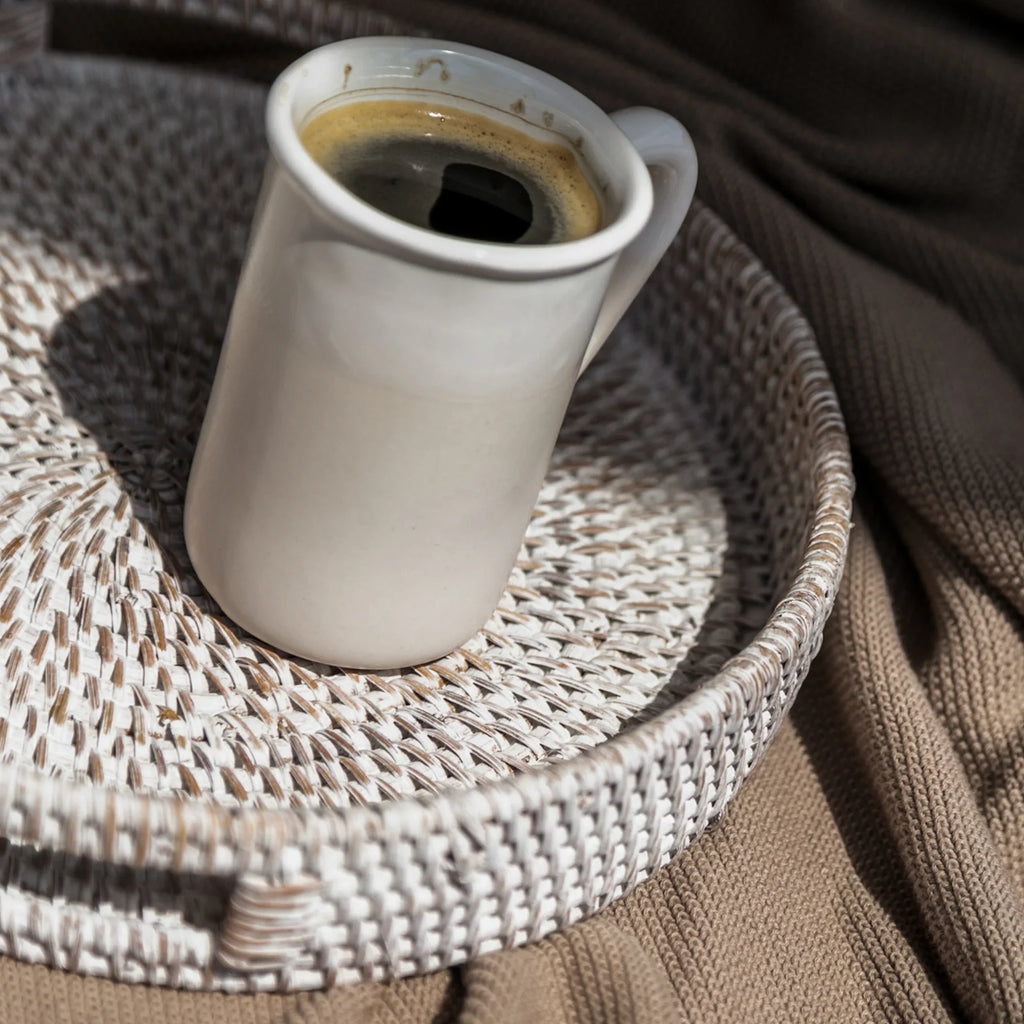 404 - Round Rattan Tray Porto Boutique