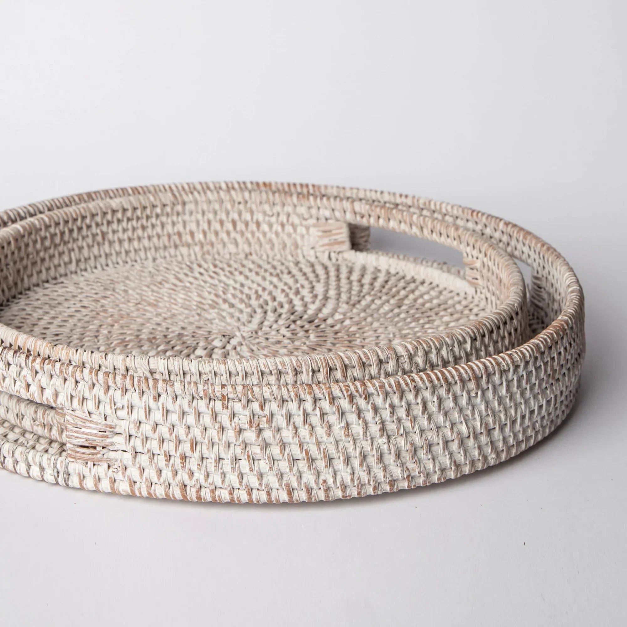 404 - Round Rattan Tray, detail shot - House Of Avana