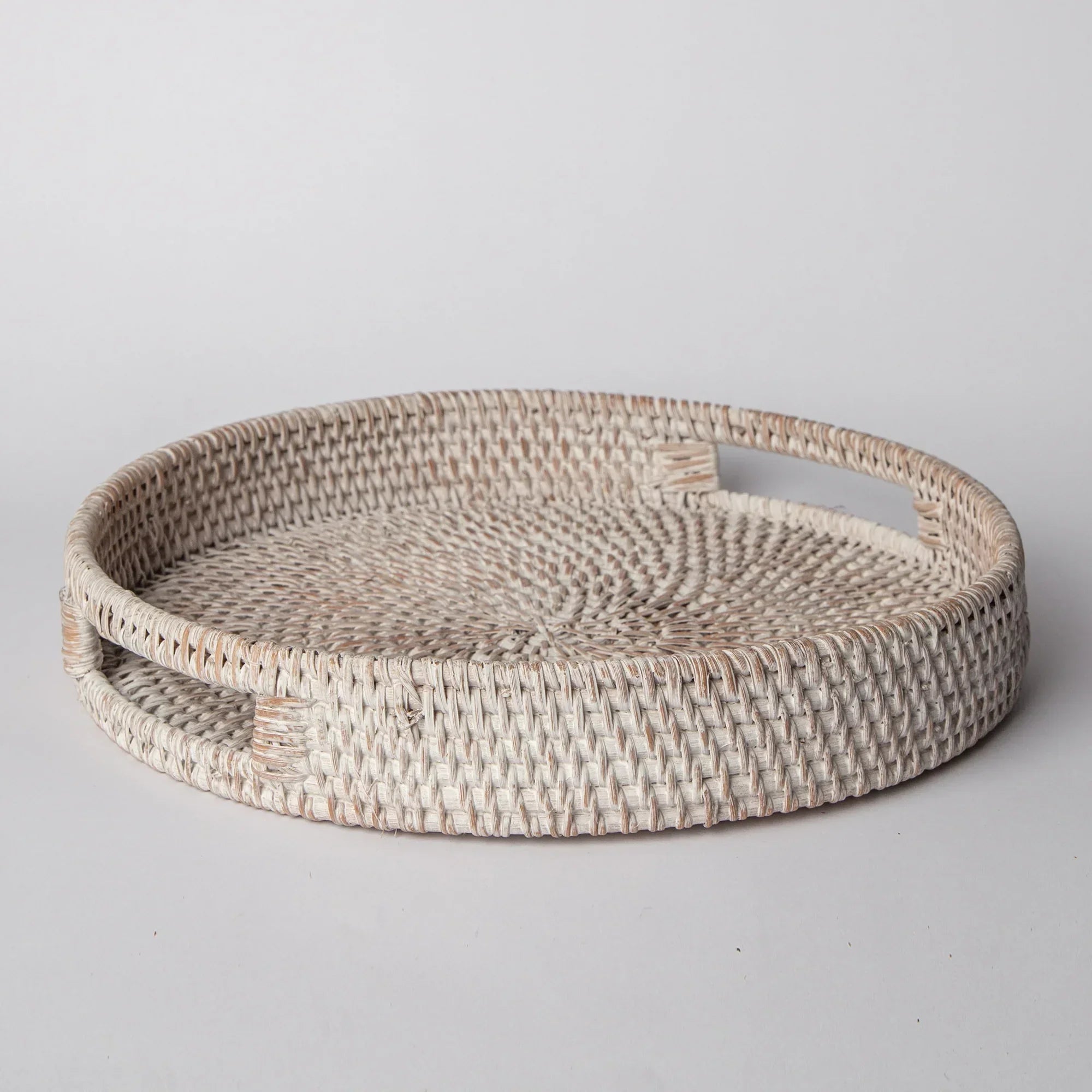 404 - Round Rattan Tray, front view - House Of Avana