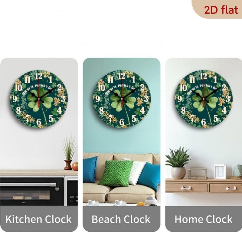 Wall Clock - Silent Wooden Round