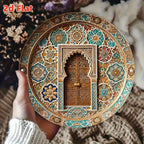 Wooden Moroccan Door Decor - Turquoise Arab Archway