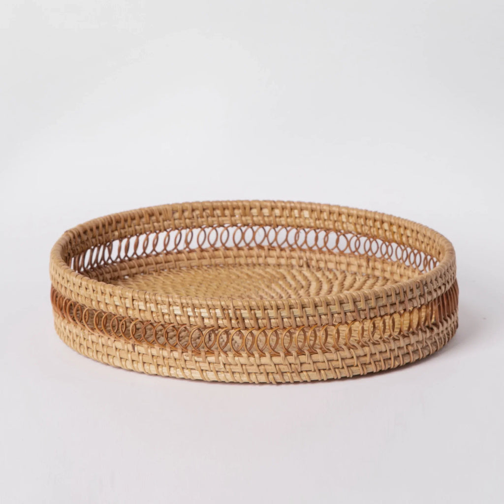 405 - Round Rattan Tray Porto Boutique