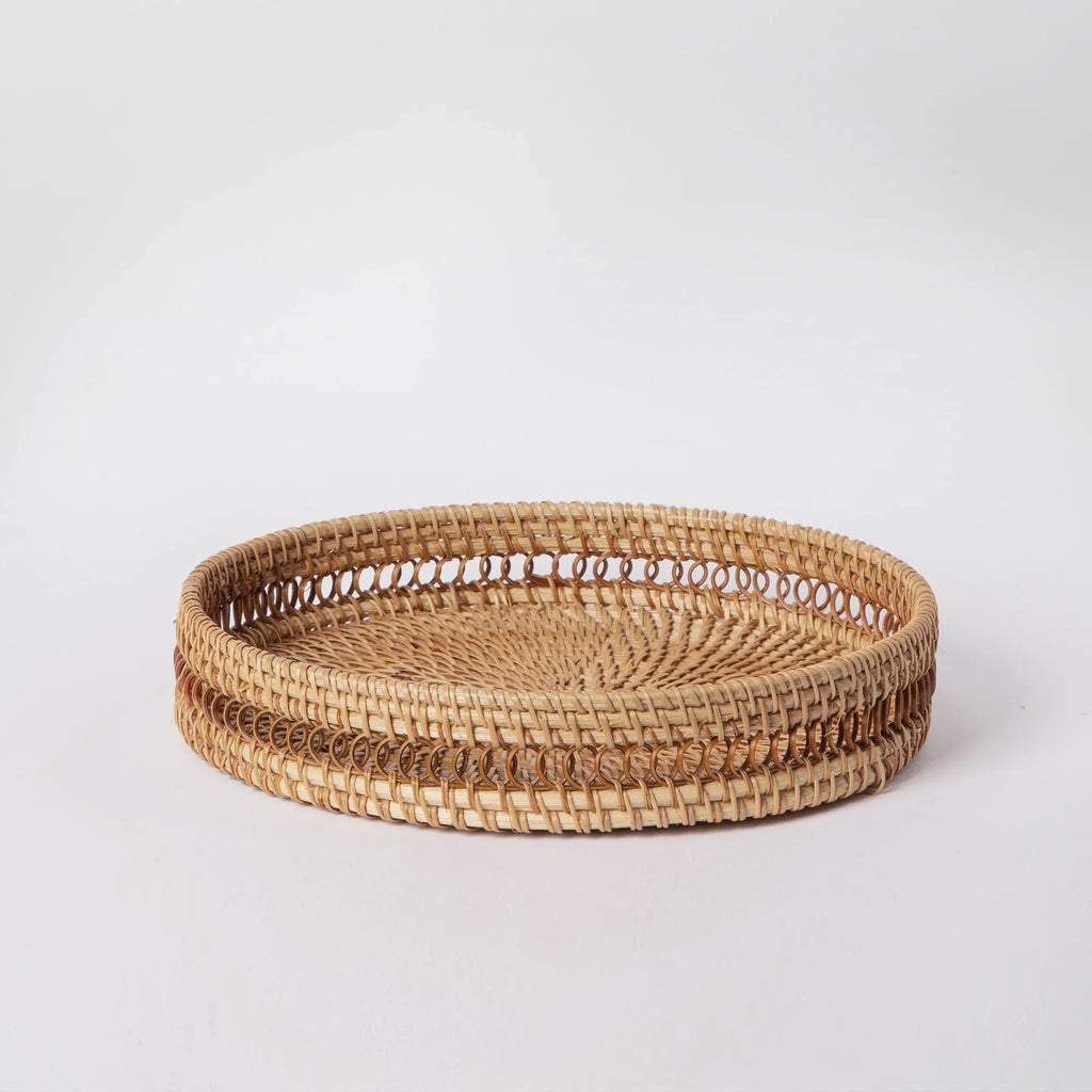 405 - Round Rattan Tray Porto Boutique