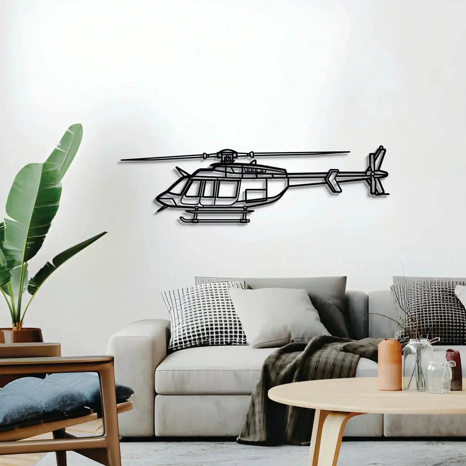 407gx Metal Aircraft Wall Art - Ncp0504, side view - House Of Avana