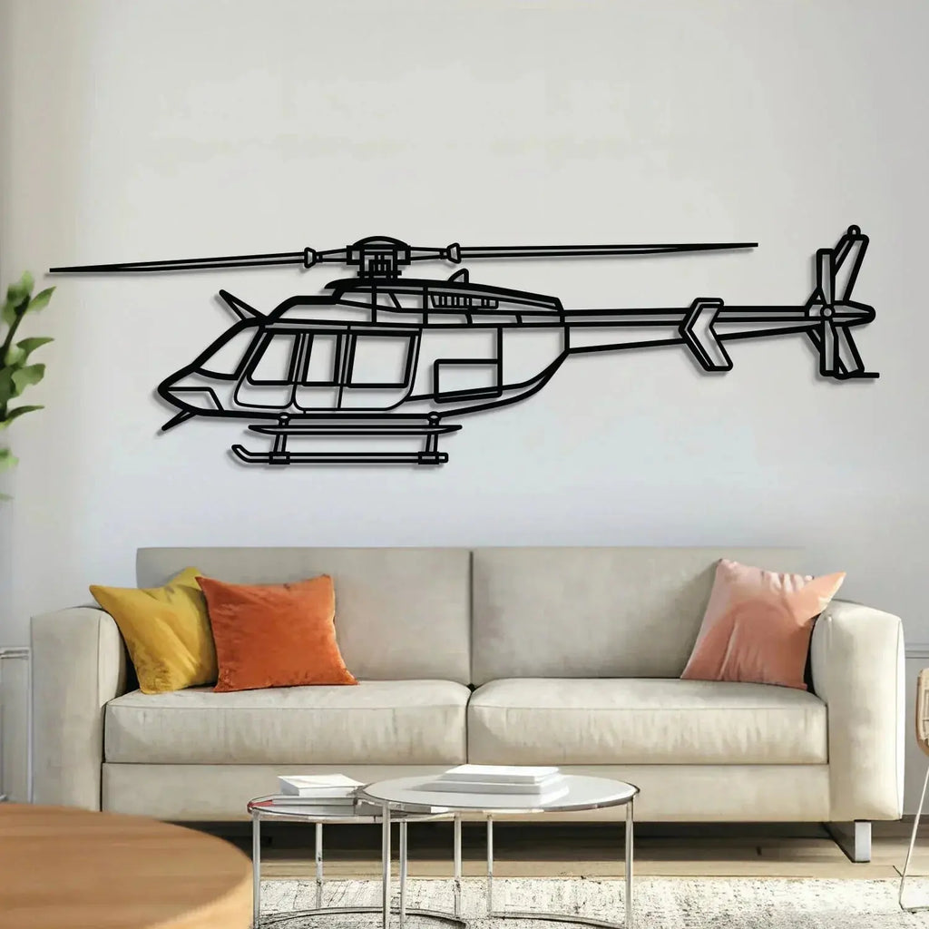 407gx Metal Aircraft Wall Art - Ncp0504, front view - House Of Avana