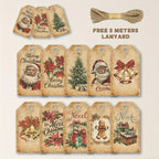 40pcs, Vintage Christmas Series Hang Tags, Exquisite Christmas Gift Tags, Santa Claus/Christmas Tree/Gingerbread Man, Hang Tags, Christmas Party Decorations, 10 Different Pattern Designs, Cute DIY Cards, Message Cards, Holida House Of Avana