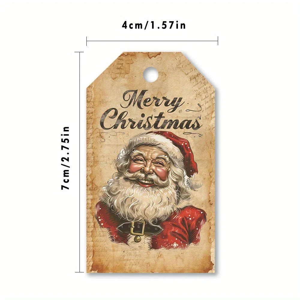 40pcs, Vintage Christmas Series Hang Tags, Exquisite Christmas Gift Tags, Santa Claus/Christmas Tree/Gingerbread Man, Hang Tags, Christmas Party Decorations, 10 Different Pattern Designs, Cute DIY Cards, Message Cards, Holida House Of Avana