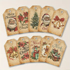 40pcs, Vintage Christmas Series Hang Tags, Exquisite Christmas Gift Tags, Santa Claus/Christmas Tree/Gingerbread Man, Hang Tags, Christmas Party Decorations, 10 Different Pattern Designs, Cute DIY Cards, Message Cards, Holida House Of Avana