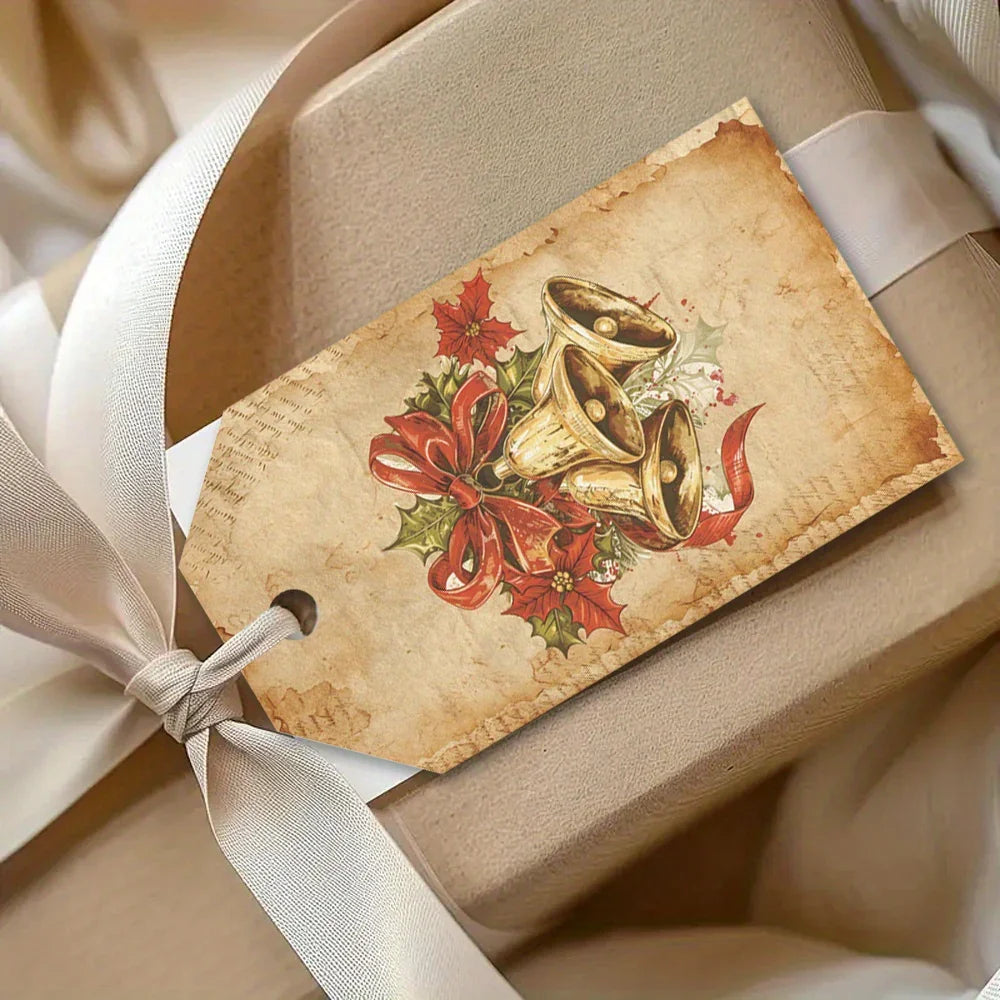 40pcs, Vintage Christmas Series Hang Tags, Exquisite Christmas Gift Tags, Santa Claus/Christmas Tree/Gingerbread Man, Hang Tags, Christmas Party Decorations, 10 Different Pattern Designs, Cute DIY Cards, Message Cards, Holida House Of Avana