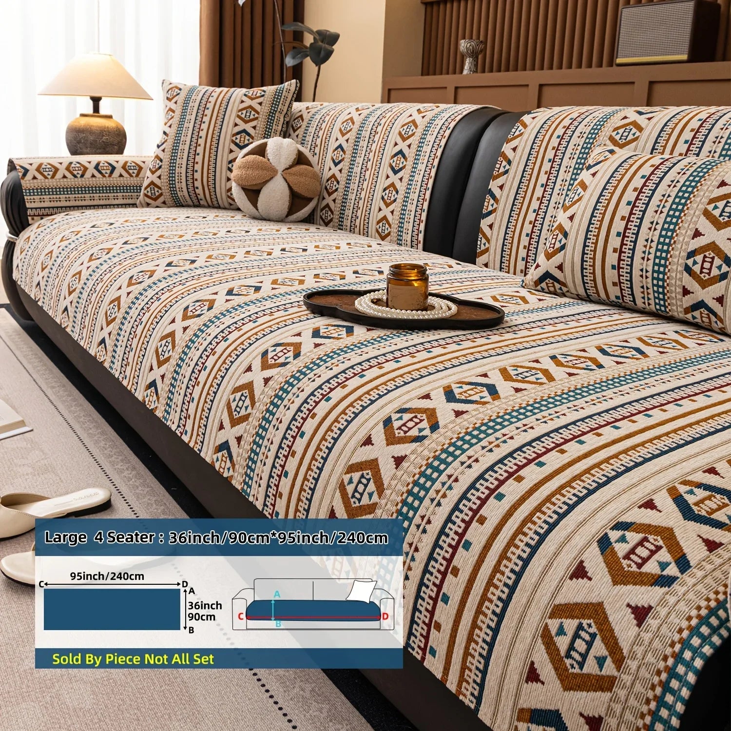 Sofa Cushion - Non-slip Chenille Geometric Multi-size