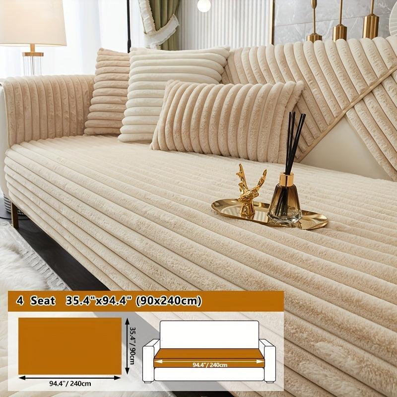 Luxurious Rabbit Fur Sofa Slipcover | Non-Slip Light Grey for dog use topspet