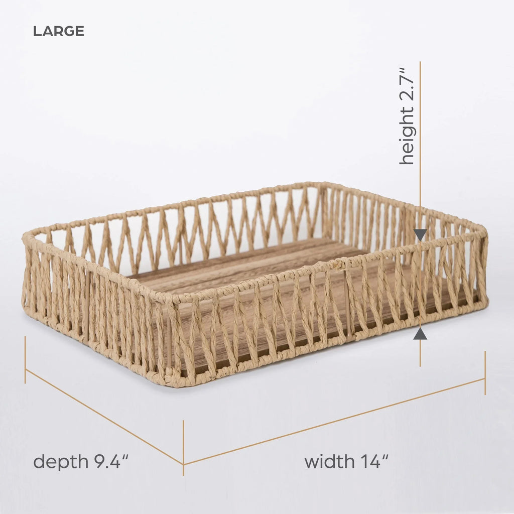 415 - Wooden Rope Tray Porto Boutique