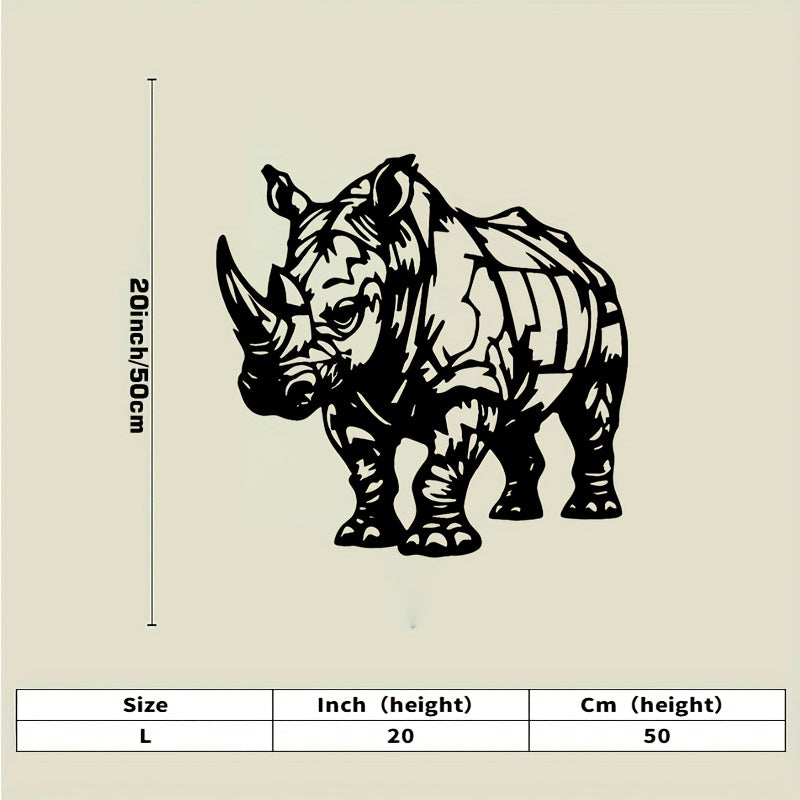 Metal Wall Art Featuring Rhinoceroses. Stylish Black And White Design of Rhinoceros Art. Great for Gifts on Christmas, Labor Day, And Birthdays. Perfect for Modern Home Decor, Patios