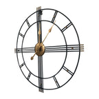 60cm Extra Large Metal Skeleton Wall Clock, European Retro Creative Wrought Iron Round Wall Clock Roman Numerals Silent Non Ticking Unique Unusual Clock, Outdoor Garden Clock, Perfect for Living Room, Bedroom, Kitchen, Garden House Of Avana