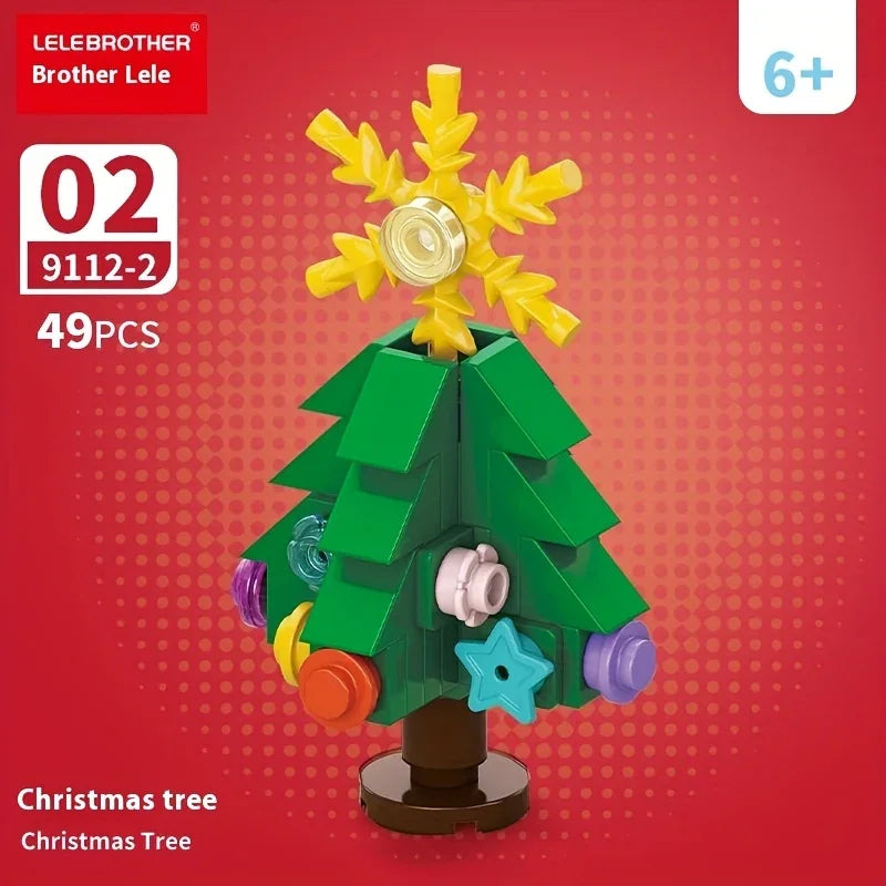 10-in-1 Mini Christmas Series Building Blocks Set, Christmas Gift Assembly Toy, Santa Claus and Snowman Model Kit, Holiday Birthday Gift, Halloween Thanksgiving Tabletop Decor, 352pcs with 10 Small Models or Combine into One House Of Avana