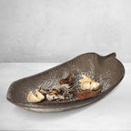 422 - Wood Leaf Shaped Tray Decorative Serving Platter Plate Dish Key Bowl Entryway Porto Boutique
