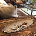 423 - Leaf Design Wood Tray - Elegant Jewelry Plate Tray with Intricate Leaf Design - Decorative Centerpiece for Home, Kitchen, and Events Porto Boutique